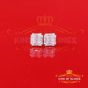 King  of Bling's Men's/Women's 925 Silver Yellow 0.50ct VVS 'D' Moissanite Baguette Stud Earrings KING OF BLINGS