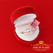 925 Women's 4.82ct Cubic Zirconia Yellow Silver Bridal Fashion Ring Sz 7 KING OF BLINGS