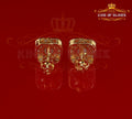 King of Bling's 3.8ct Cubic Zirconia 925 Yellow Silver Women's & Men's Hip Hop Square Earrings KING OF BLINGS