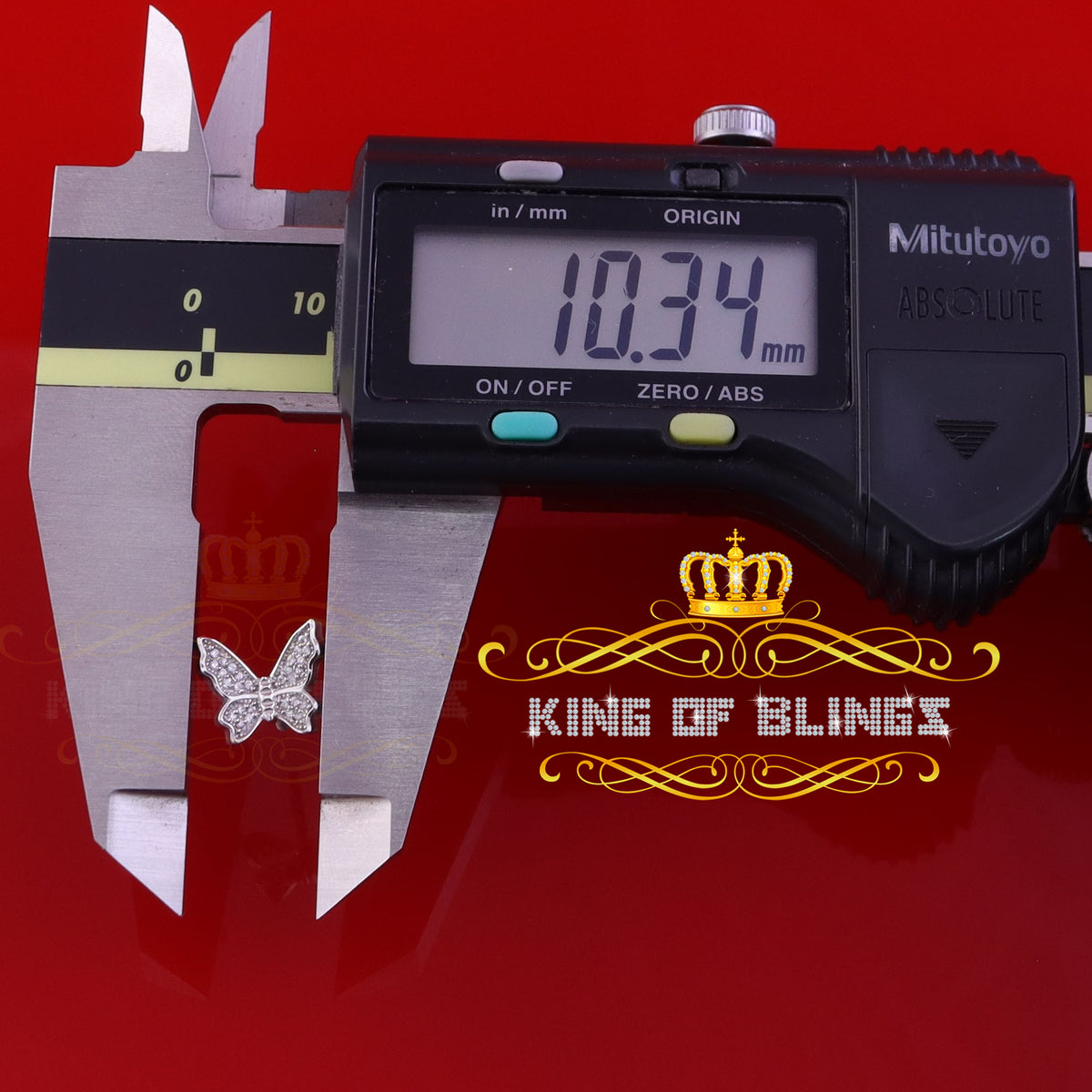 King of Bling's Women's 0.34ct Cubic Zirconia Butterfly Stud Earrings White 925 Sterling Silver KING OF BLINGS
