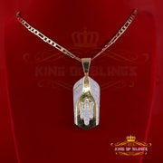 King Of Bling's New 0.33ct Diamond 925 Silver Trident Yellow Charm Fashion Necklace Pendant KING OF BLINGS