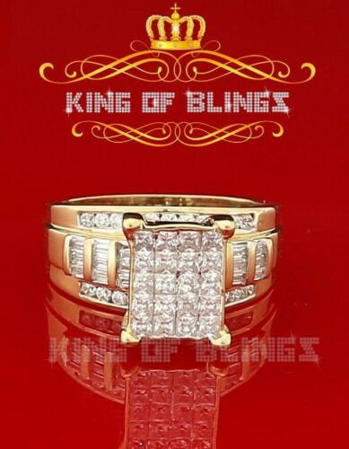 King Of Bling's 925 Yellow Sterling Silver 3.00ct Cubic Zirconia Cinderella Womens Ring Size 10 KING OF BLINGS
