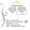 King of Blings- 925 White Sterling Silver 1.48ct Cubic Zirconia Men's & Women's Heart Earrings KING OF BLINGS