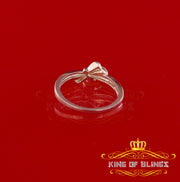 King of Bling's  Real 0.05ct Diamond Real 10kt Yellow Gold Fancy LOVE YOU HEART Charm Ring Size 7 KING OF BLINGS