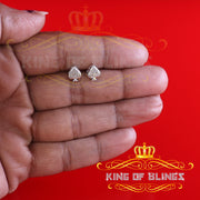 King Of Bling's 925 Sterling Silver White 0.05ct Diamond For Women's & Men's Stud Heart Earrings KING OF BLINGS