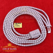 Tennis Necklace 925 Silver White 47.18ct Moissanite size 22 inch & Width 4mm KING OF BLINGS