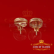 King of Blings-0.20ct Diamond 925 Sterling Yellow Silver for Men's & Womens Stud Medusa Earring KING OF BLINGS