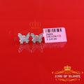 King of Blings- Women's 0.34ct Cubic Zirconia Butterfly Stud Earrings White 925 Sterling Silver KING OF BLINGS