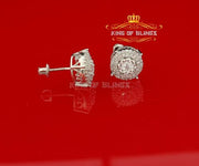 King of Blings- 925 White Silver Hip Hops 0.83ct Cubic Zirconia Women's & Men's Round Earrings KING OF BLINGS