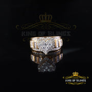 King of Bling's Women's Heart Cindarella Ring 925 Yellow Silver1.20ct VVS D Clr. Moissanite sz 7 King of Blings