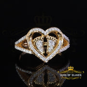 King of Bling's 1.00ct Women Moissanite Mom Yellow Heart Child feet VVS D 925 Silver RingSz 8 King of Blings