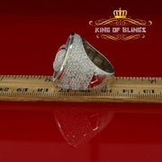 King Of Bling's11.64ct Cubic Zirconia White silver Broken Heart Band Cocktail Ring Size 10.5 KING OF BLINGS