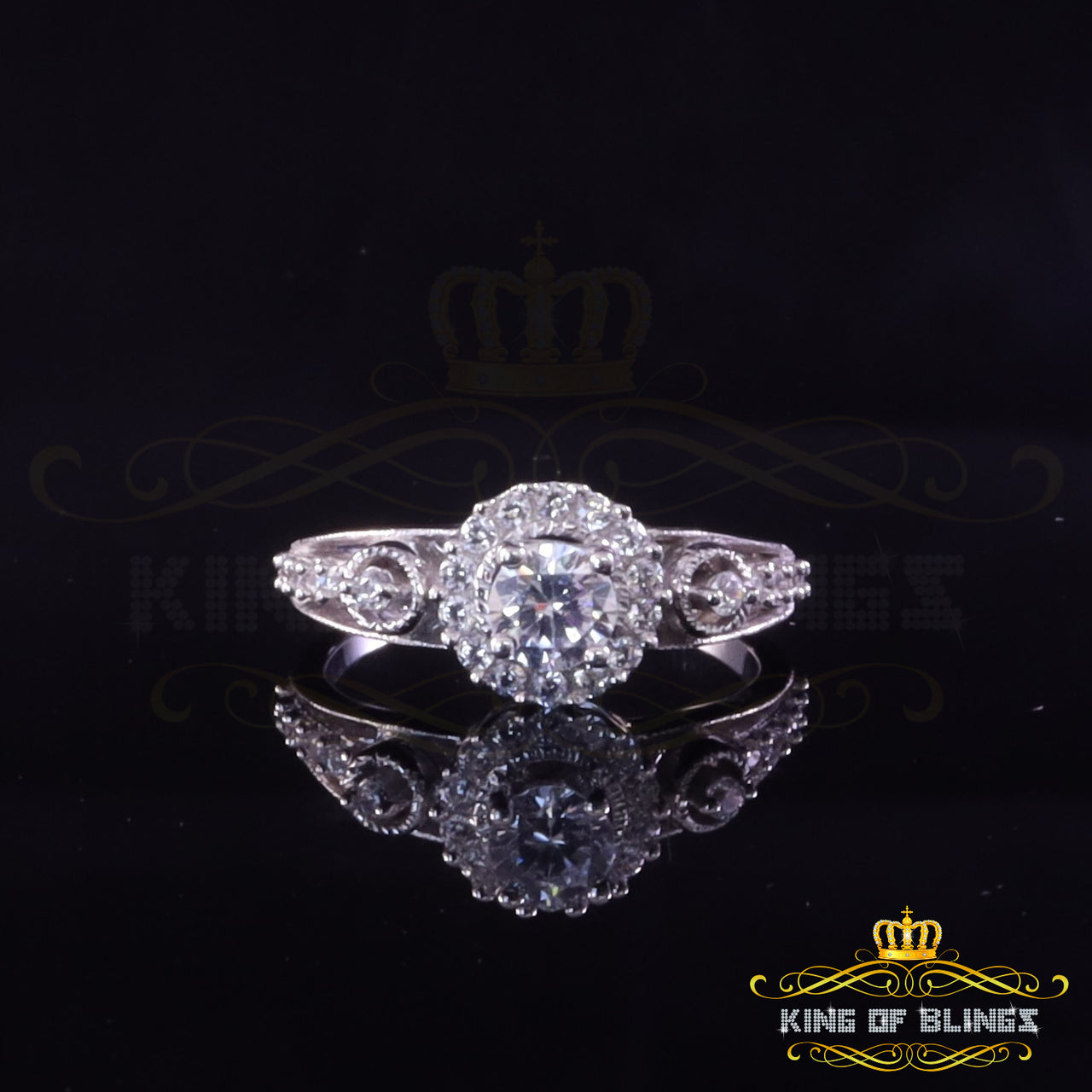 1.31ct Cubic Zirconia 925 White Sterling Silver Women Engagement Rings Size 7