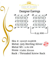 King of Bling's Yellow 925 Sterling Silver 2.06ct Cubic Zirconia Ladies Hip Hop Square Earrings KING OF BLINGS