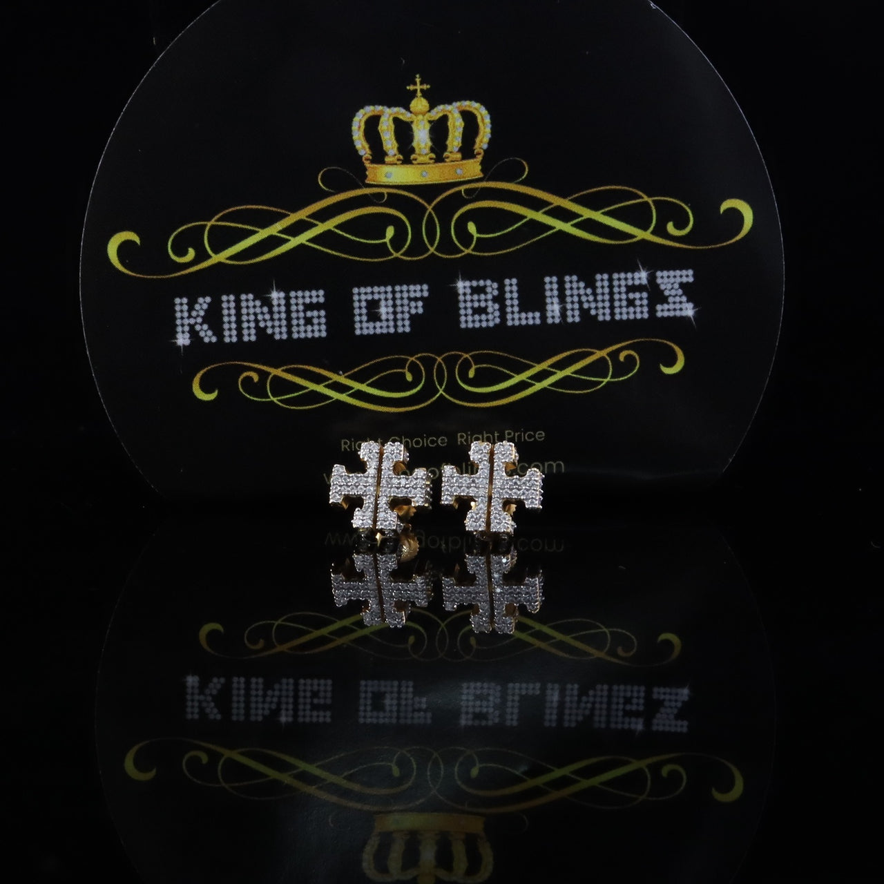 King  of Bling's Yellow 925 Silver 1.0ct VVS 'D' Moissanite Men's/Womens Tory Burch Stud Earrings