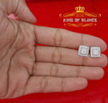 King of Blings- Hip Hop 925 White Silver 1.04ct Cubic Zirconia Women's & Men's Square Earrings KING OF BLINGS