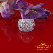 King Of Bling's13.93CT Cubic Zirconia Men's SZ 9 & Women's Size 9 Trio Style Silver White Ring KING OF BLINGS