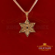 King Of Bling's 2.50ct VVS 'D' Moissanite Yellow Men's Six Pointed Star of David Silver Pendant KING OF BLINGS