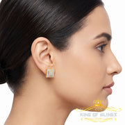 King Of Bling's 0.20ct Genuine Diamond 925 Yellow Sterling Silver Hip Hop Men's/Women's Earrings KING OF BLINGS