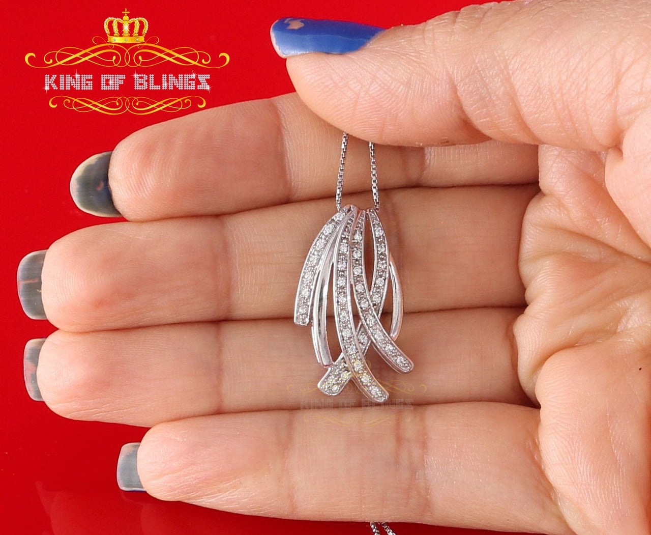 King Of Bling's Beautiful White 925 Silver Pendant Charming FASHION 0.28ct Cubic Zirconia Stone
