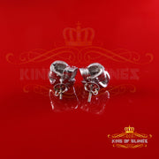 King of Bling's New 1.00ct VVS 'D' Moissanite 925 White Silver Men's/Womens Square Stud Earrings KING OF BLINGS