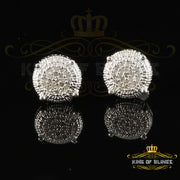 King Of Bling's 925 Sterling Silver 0.10ct Diamond For Women's & Men's White Stud Round Earring KING OF BLINGS