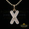 Yellow Bugutte Initial All Alphabet Sterling Silver Pendant with Cubic Zirconia KING OF BLINGS