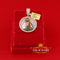 King Of Bling's Moissanite Vvs ' IF'D' 2.00CT Enamel 'SAINT JUDE' Yellow Circle Men's Pendant KING OF BLINGS