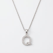 King Of Bling's Attractive Sterling SilverAll Alphabet Letter White Pendant with Cubic Zirconia KING OF BLINGS