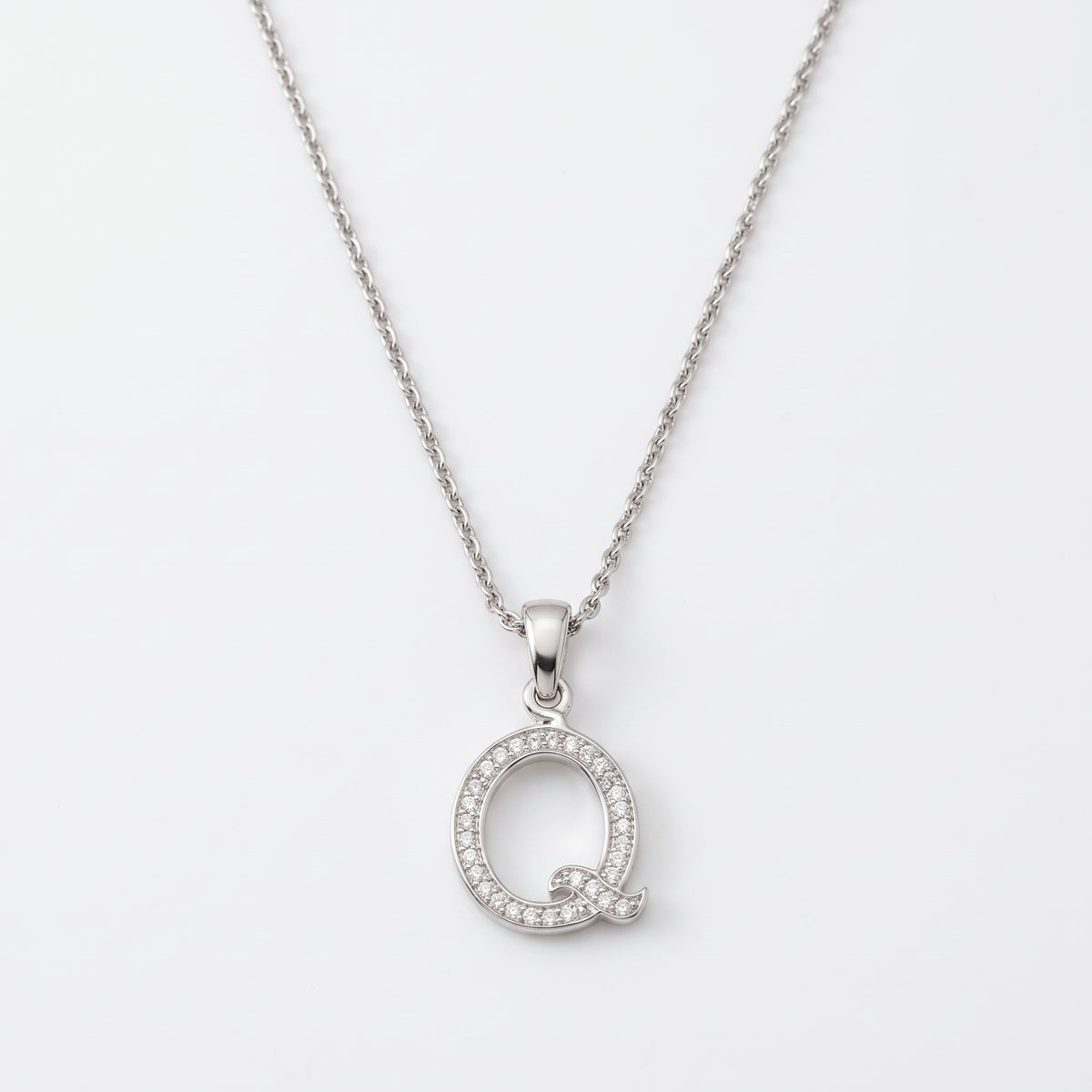King Of Bling's Attractive Sterling SilverAll Alphabet Letter White Pendant with Cubic Zirconia KING OF BLINGS
