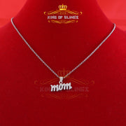 King Of Bling's 0.61ct Cubic Zirconia MOM Pendant White Silver Special Offer at Mother's Day KING OF BLINGS