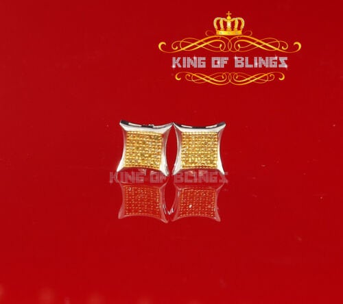 King Of Bling's 0.15ct Diamond 925 Sterling Silver White Kite Stud Earrings For Men's & Women's