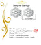 King of Bling's 925 Yellow Silver 2.7ct Cubic Zirconia Flower Fashion Women's & Men's Earrings KING OF BLINGS