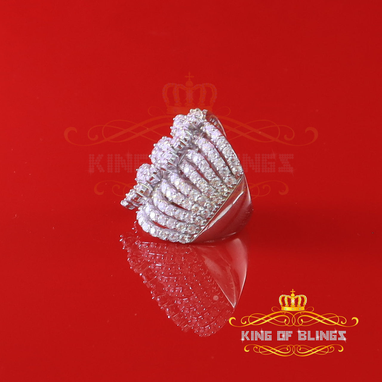 925 Silver White 7.00CT Cubic Zirconia Water Fall Cocktail Womens Ring Size 5.5