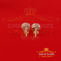 King  of Bling's Men's/Womens 925 Silver Yellow 1.00ct VVS 'D' Moissanite Round Stud Earrings KING OF BLINGS