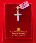 King of Bling's Yellow 925 Sterling Silver Cross Pendant 2.09ct Cubic Zirconia KING OF BLINGS