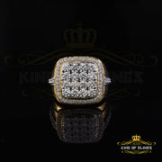 King Of Bling's 925 Sterling Yellow Silver 6.08CT Cubic Zirconia Square Men Rings Size 10 KING OF BLINGS