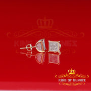 King of Blings-0.20ct Diamond Collection Yellow 925 Sterling Silver Women & Men Square Earrings KING OF BLINGS