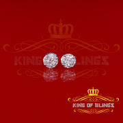 King of Bling's 1.74ct Sterling Yellow 925 Silver Cubic Zirconia Women's & Men's Round Earrings KING OF BLINGS