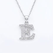 King Of Bling's Attractive Sterling SilverAll Alphabet Letter White Pendant with Cubic Zirconia KING OF BLINGS