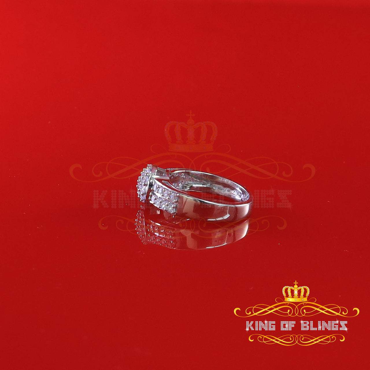 King Of Bling'sWhite Cubic Zirconia Hip Hop Rapper Fashion Luxury 1.10ct Round Rings size 6.5