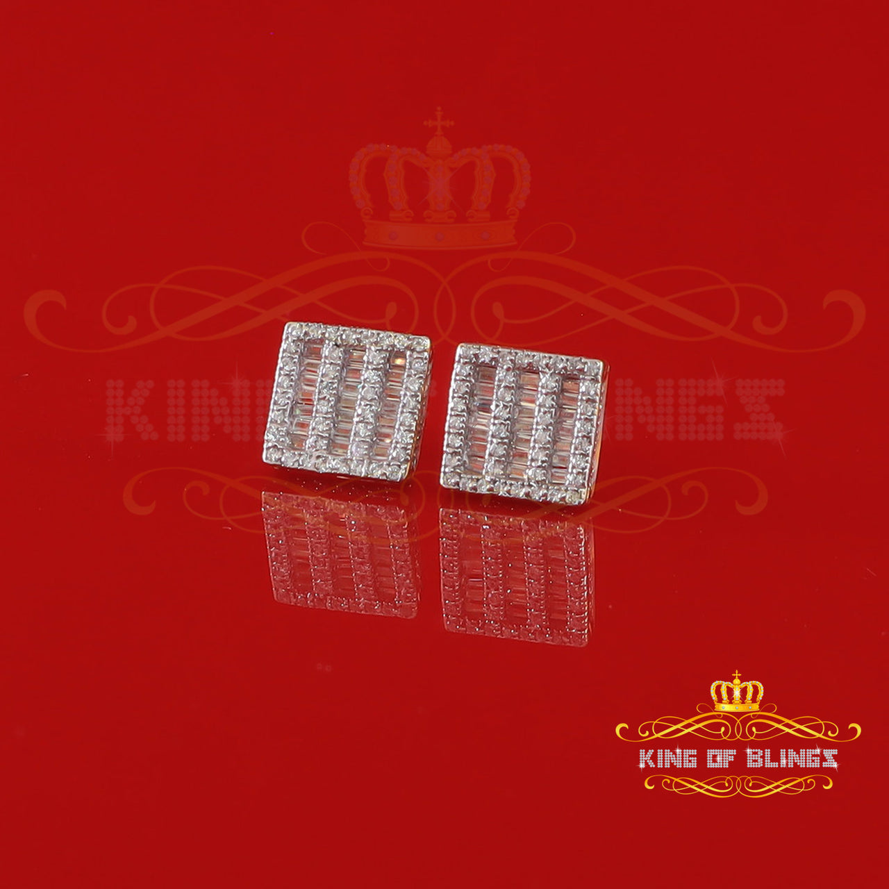 King of Bling's Hip Hop Screw Back Yellow 2.07ct Silver Cubic Zirconia Women's & Men's Earrings