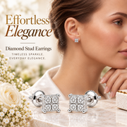 King Of Bling's 0.05ct Diamond Stud Earrings For Women White 925 Sterling Silver Stud For Men KING OF BLINGS