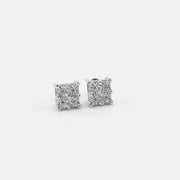 King Of Bling's 0.05ct Diamond Stud Earrings For Women White 925 Sterling Silver Stud For Men KING OF BLINGS