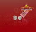 King of Blings- 925 White Sterling Silver 0.96ct Cubic Zirconia Women's Hip Hop Flower Earrings KING OF BLINGS