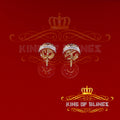 King of Bling's 2.02ct Cubic Zirconia 925 Yellow Silver Women's & Men's Hip Hop Flower Earrings KING OF BLINGS