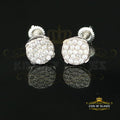 King of Blings- Aretes Para Hombre 925 White Silver 0.74ct Cubic Zirconia Round Women's Earrings KING OF BLINGS