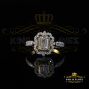 King of Bling's Square 925 Sterling Yellow Silver 2.00ct VVS 'D' Moissanite Rings SZ 7 for Women King of Blings