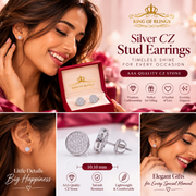 King of Bling's 0.78ct Cubic Zirconia 925 White Silver Women's & Men's Hip Hop Round Earrings KING OF BLINGS