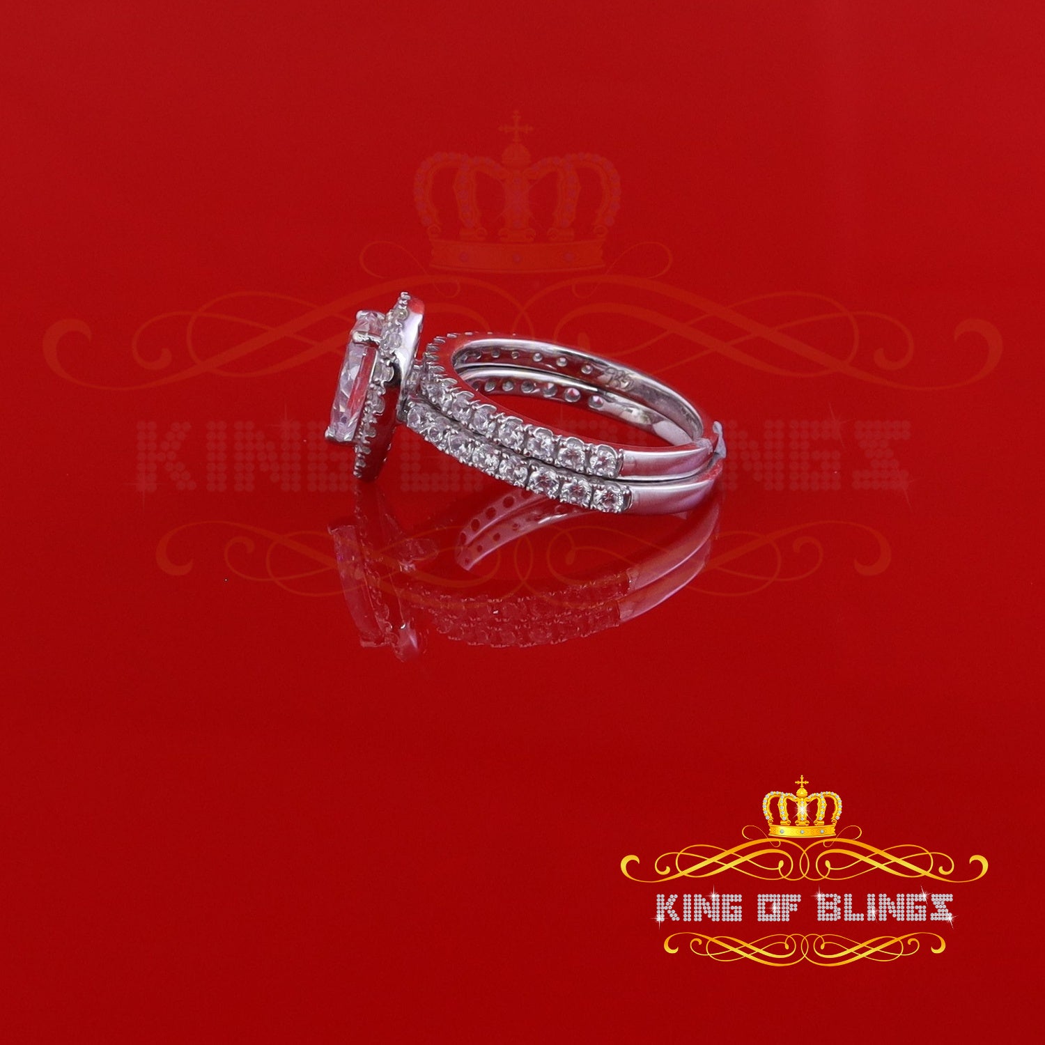 King Of Bling's5.01ct White Cubic Zirconia 925 Sterling Silver Bridal Fashion Womens Ring SZ 7 KING OF BLINGS